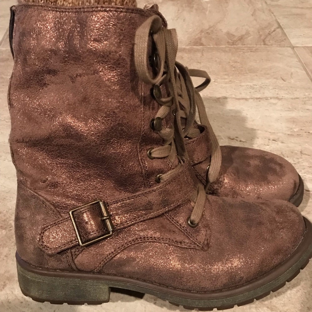 Roxy Biker Style Lace-up & Zip Booties